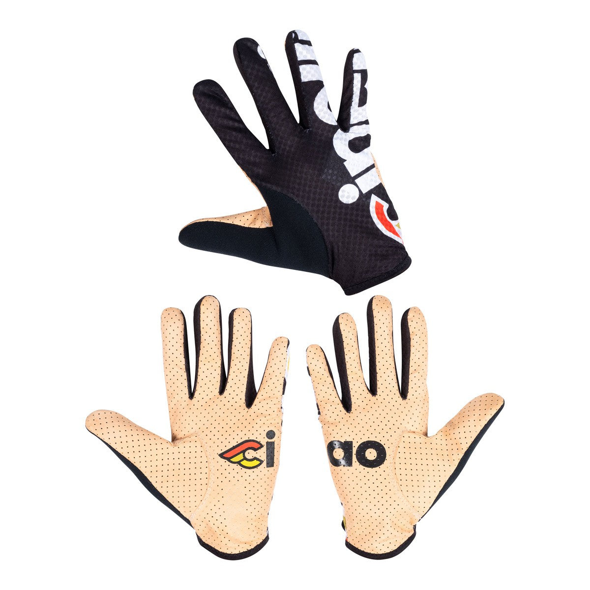 SUPERCORSA LONG FINGER GLOVES BLACK LOGO