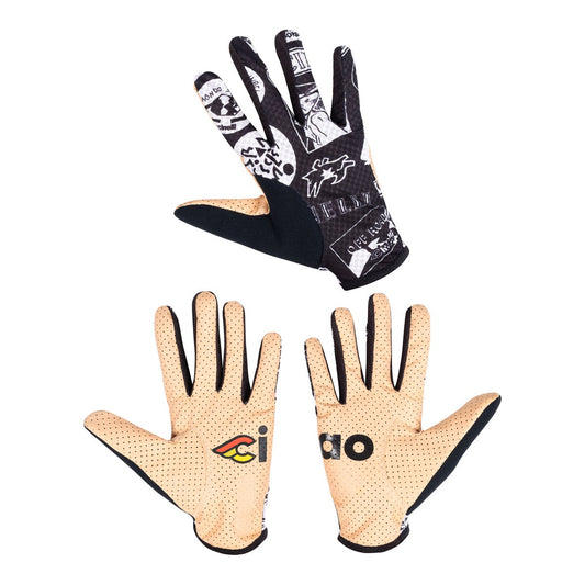 SUPERCORSA LONG FINGER GLOVES BLACK AND WHITE